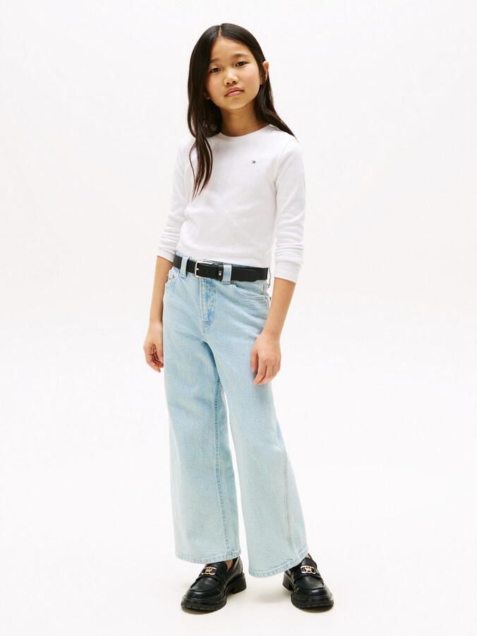 Tommy Hilfiger Shirt met lange mouwen POINTELLE TOP LS voor kinderen tot 16 jaar met logo-print - Foto 4