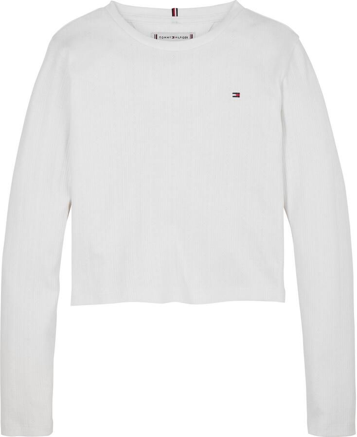 Tommy Hilfiger Shirt met lange mouwen POINTELLE TOP LS voor kinderen tot 16 jaar met logo-print - Foto 3