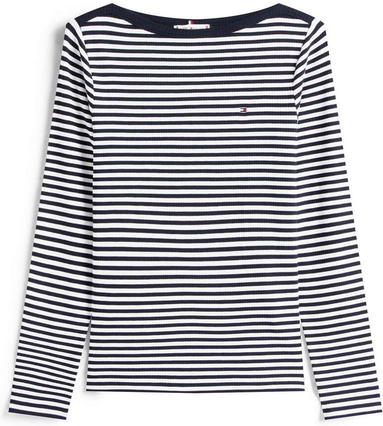 Tommy Hilfiger Shirt met lange mouwen SLIM 5X2 RIB BOAT-NK LS met boothals en ribstructuur