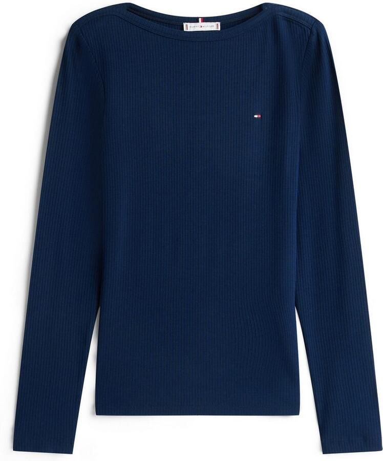 Tommy Hilfiger Shirt met lange mouwen SLIM 5X2 RIB BOAT-NK LS met boothals en ribstructuur