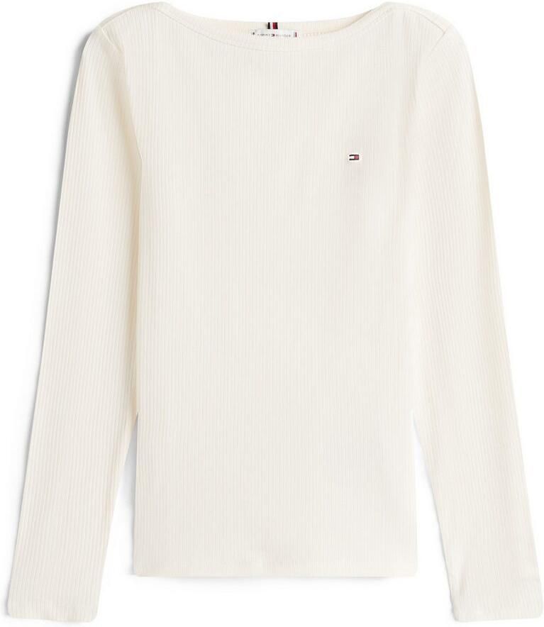 Tommy Hilfiger Shirt met lange mouwen SLIM 5X2 RIB BOAT-NK LS met boothals en ribstructuur