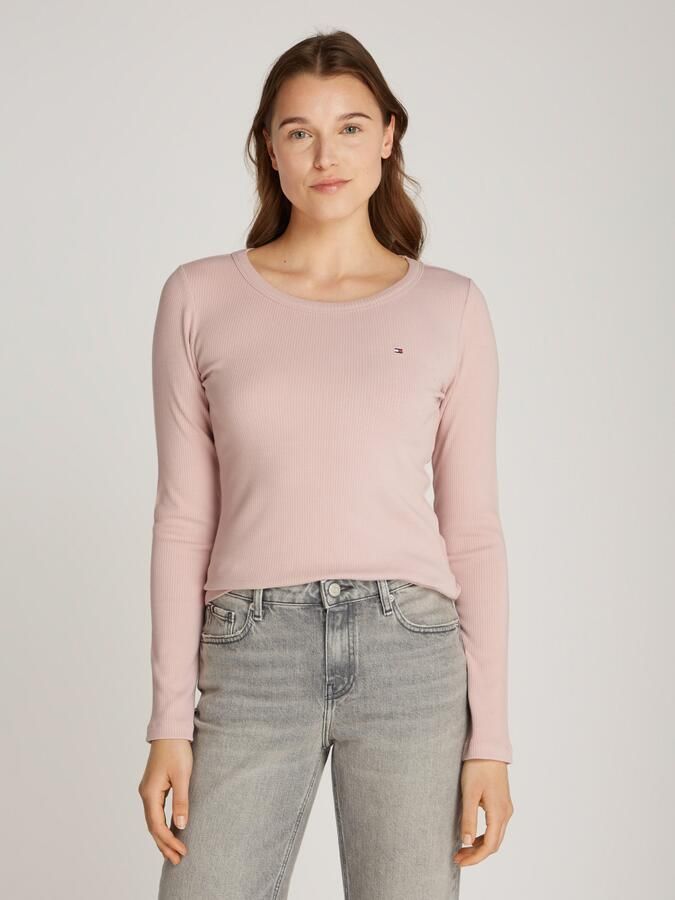 Tommy Hilfiger Slim fit shirt met lange mouwen van viscosemix met logostitching - Foto 5