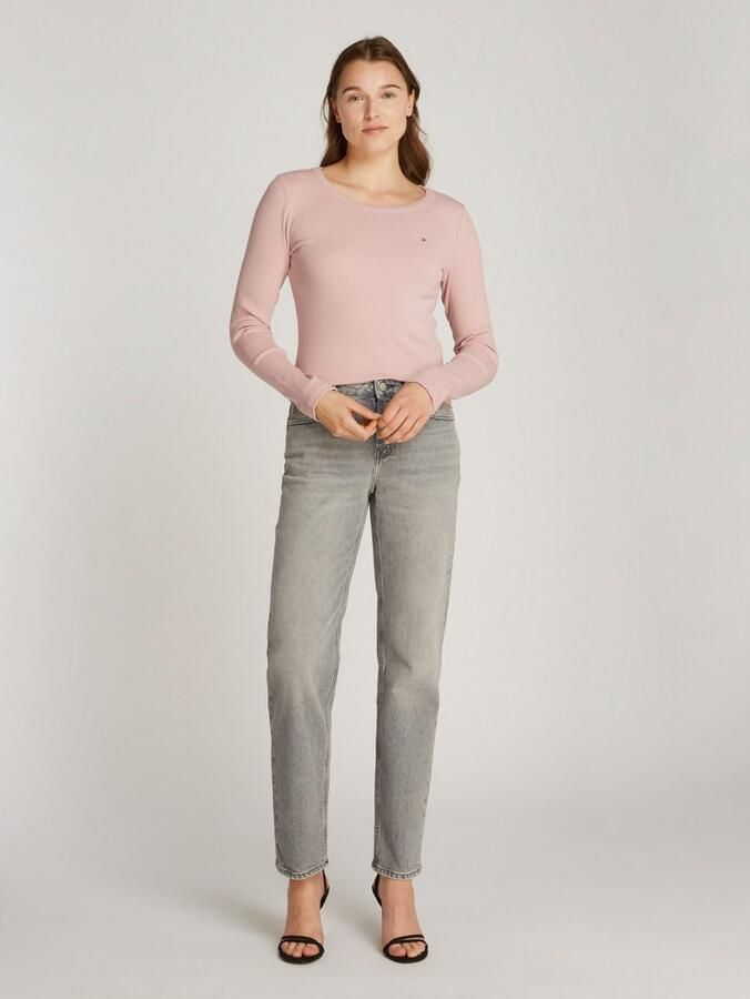 Tommy Hilfiger Slim fit shirt met lange mouwen van viscosemix met logostitching - Foto 4