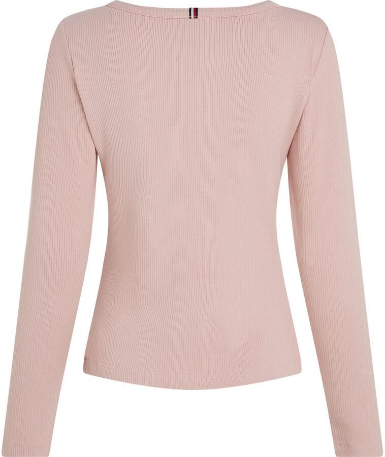 Tommy Hilfiger Slim fit shirt met lange mouwen van viscosemix met logostitching