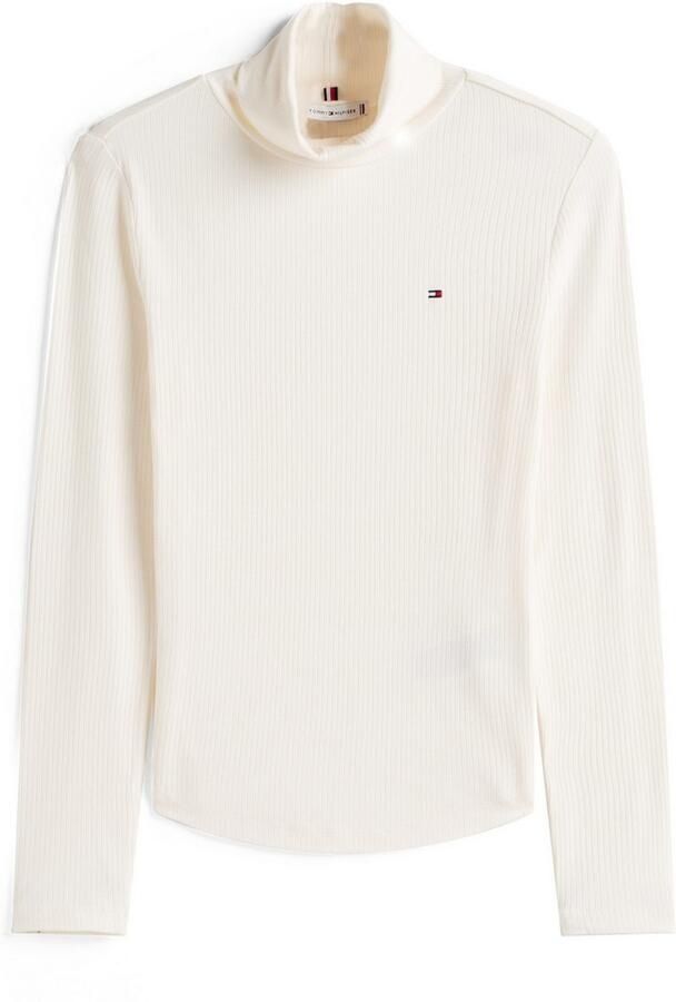 Tommy Hilfiger Shirt met lange mouwen SLIM 5X2 RIB ROLL-NK LS in een geribde structuur - Foto 4