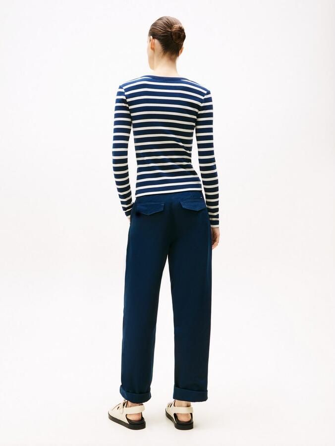 Tommy Hilfiger Shirt met lange mouwen SLIM HENLEY GB SCOOP-NK LS met ribstructuur met metalen label - Foto 9