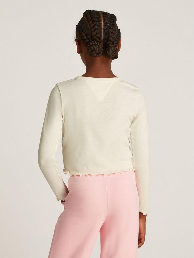 Tommy Hilfiger Shirt met lange mouwen SLUB KNIT TOP LS met golvende zoom - Foto 2