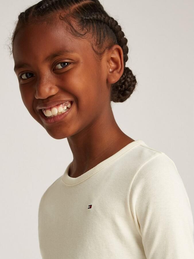 Tommy Hilfiger Shirt met lange mouwen SLUB KNIT TOP LS met golvende zoom - Foto 3