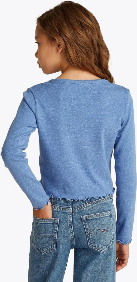 Tommy Hilfiger Shirt met lange mouwen SLUB KNIT TOP LS met golvende zoom - Foto 3