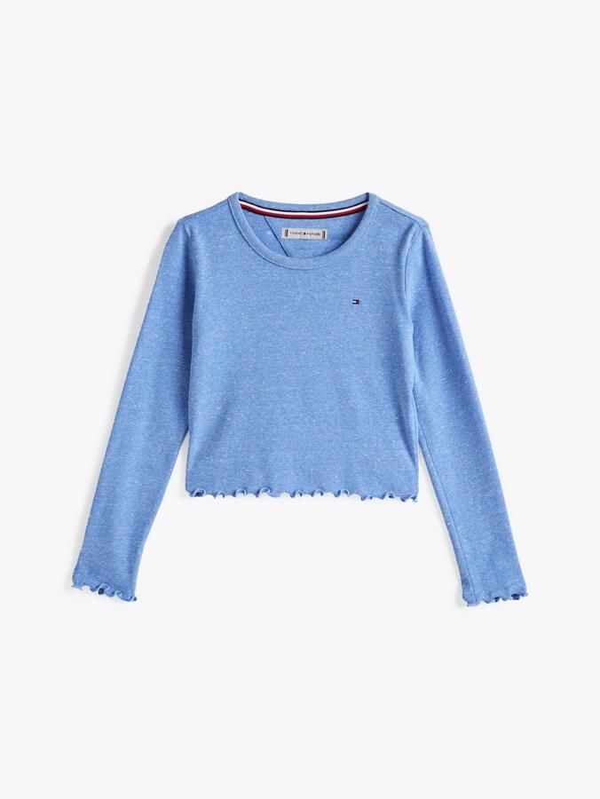 Tommy Hilfiger Shirt met lange mouwen SLUB KNIT TOP LS met golvende zoom