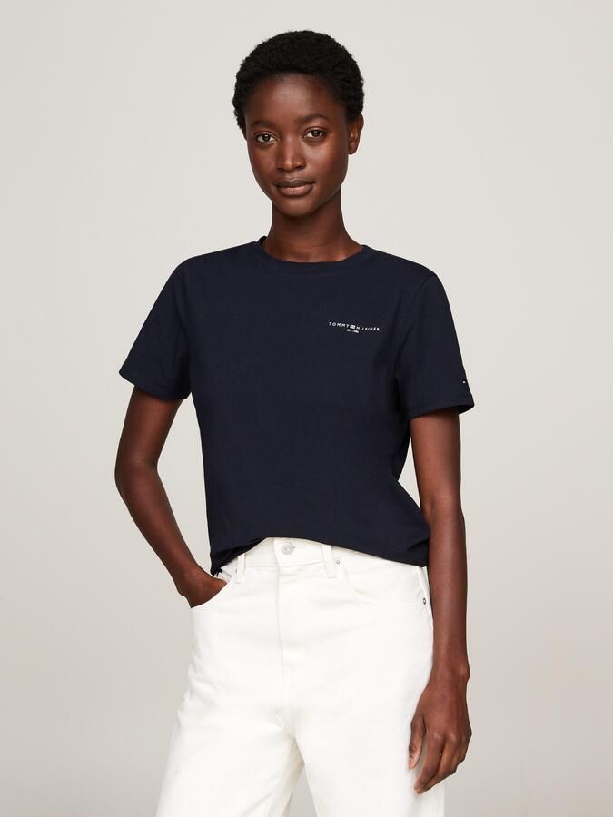 Tommy Hilfiger Shirt met ronde hals 1985 REG MINI CORP LOGO C-NK SS met logo en borduursel - Foto 5