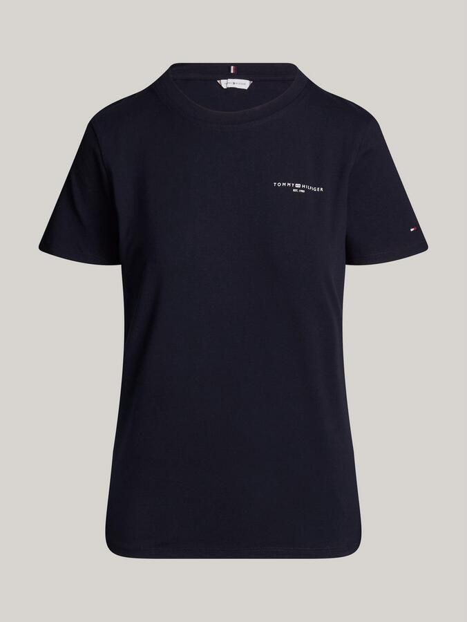 Tommy Hilfiger Shirt met ronde hals 1985 REG MINI CORP LOGO C-NK SS met logo en borduursel - Foto 3