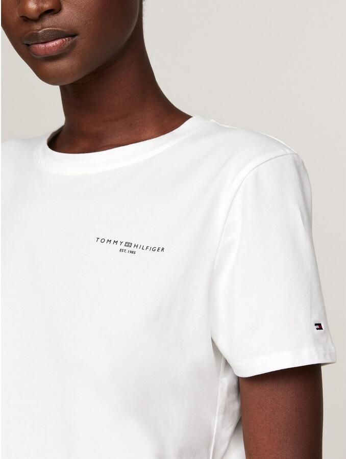 Tommy Hilfiger Shirt met ronde hals 1985 REG MINI CORP LOGO C-NK SS met logo en borduursel