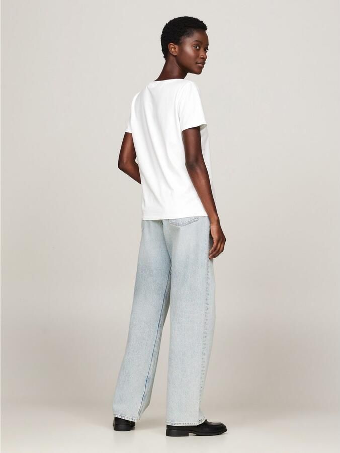 Tommy Hilfiger Shirt met ronde hals 1985 REG MINI CORP LOGO C-NK SS met logo en borduursel - Foto 4