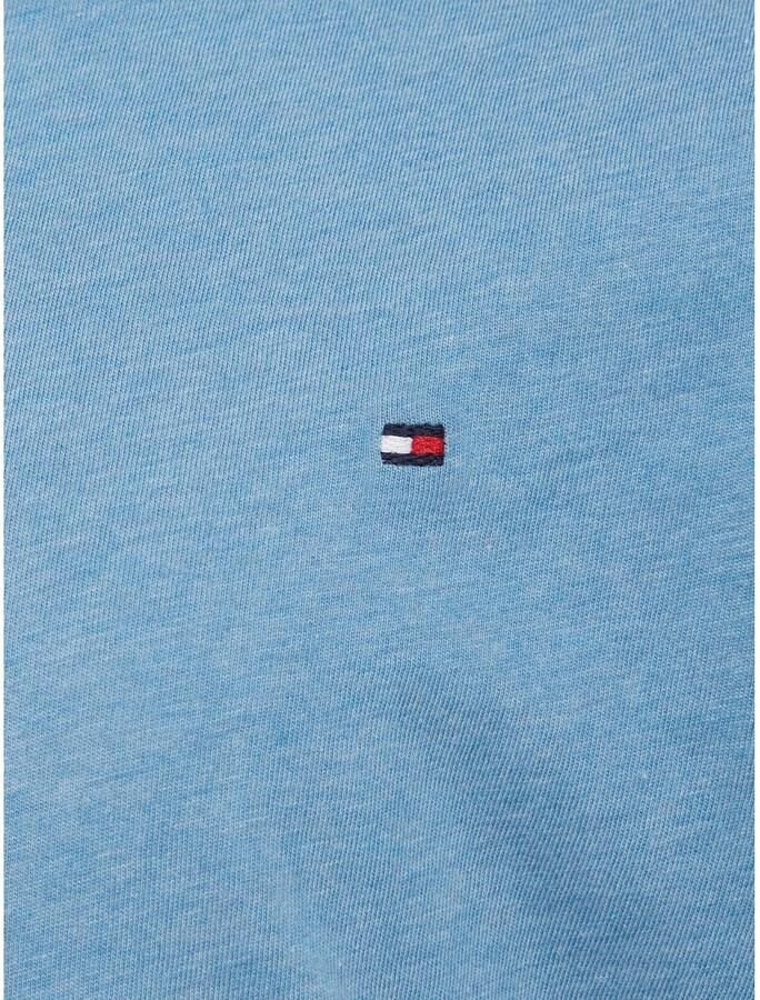 Tommy Hilfiger gemêleerd basic T-shirt lichtblauw melange Jongens Katoen Ronde hals 140 - Foto 3
