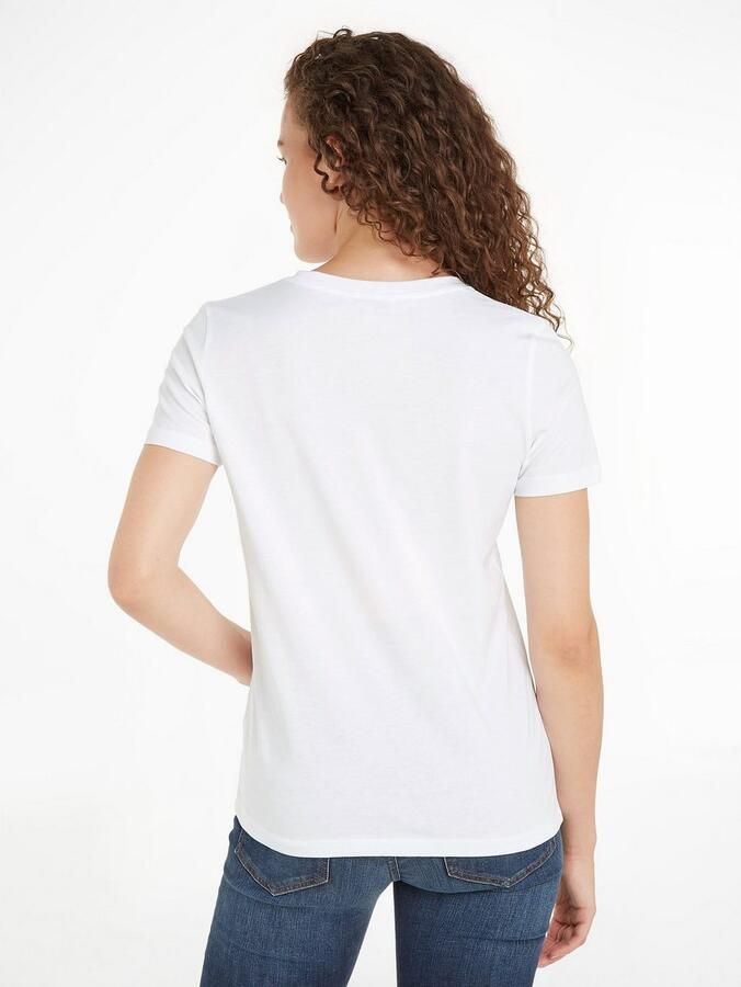 Tommy Hilfiger Shirt met ronde hals HERITAGE HILFIGER C-NK REG TEE met geborduurd lineair logo-opschrift - Foto 3