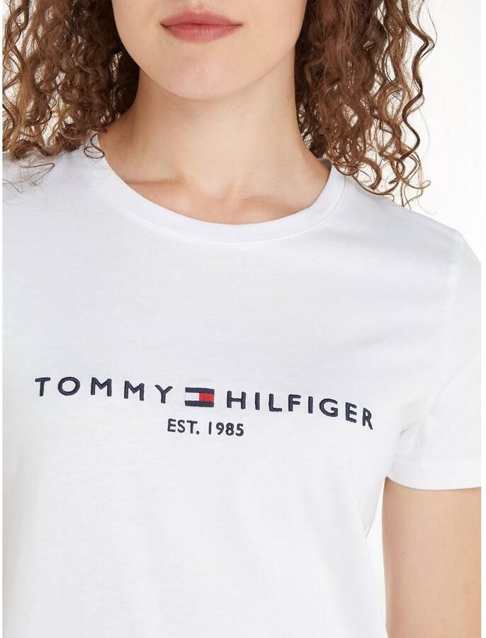 Tommy Hilfiger Shirt met ronde hals HERITAGE HILFIGER C-NK REG TEE met geborduurd lineair logo-opschrift - Foto 2