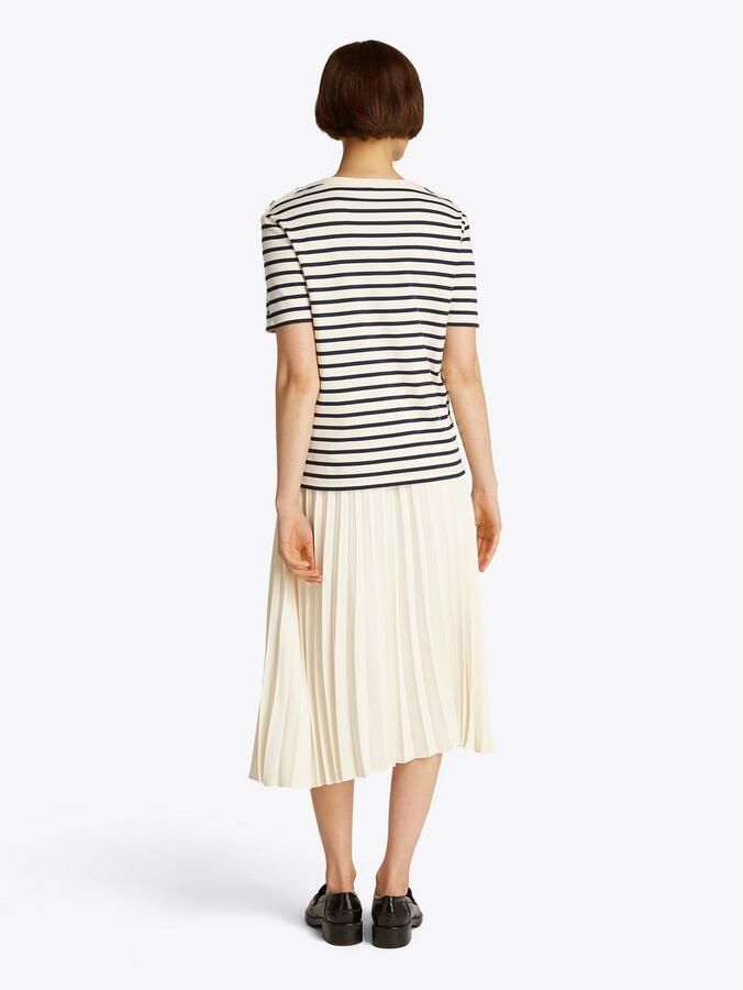 TOMMY HILFIGER Dames Tops & T-shirts Reg Stripe Gold Btn C-nk Ss Ecru - Foto 5