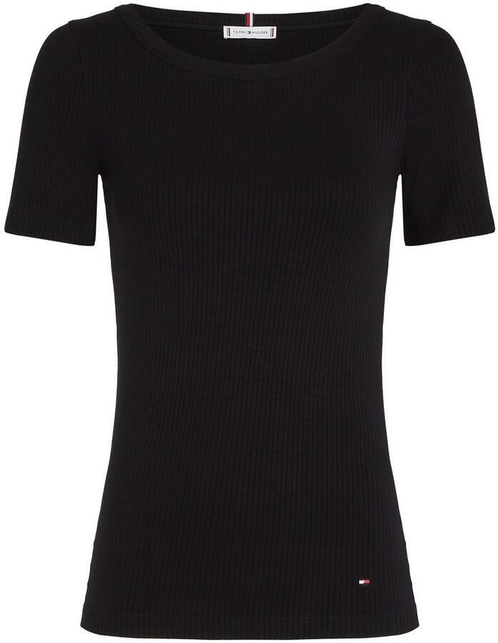 Tommy Hilfiger Shirt met ronde hals SLIM 5X2 RIB O-NK SS met discreet geborduurd logo - Foto 5