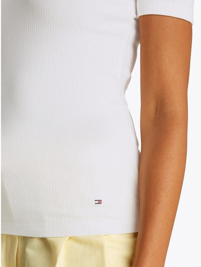Tommy Hilfiger Shirt met ronde hals SLIM 5X2 RIB O-NK SS met discreet geborduurd logo - Foto 6