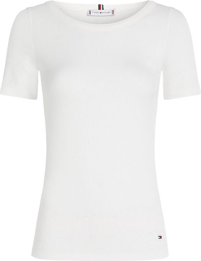 Tommy Hilfiger Shirt met ronde hals SLIM 5X2 RIB O-NK SS met discreet geborduurd logo - Foto 5