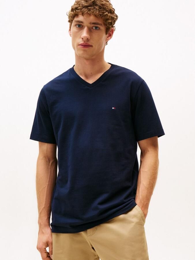 Tommy Hilfiger Shirt met V-hals ESSENTIAL V-NECK TEE met V-hals en merklabel - Foto 7