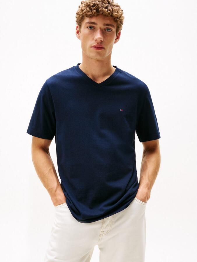 Tommy Hilfiger Shirt met V-hals ESSENTIAL V-NECK TEE met V-hals en merklabel - Foto 10