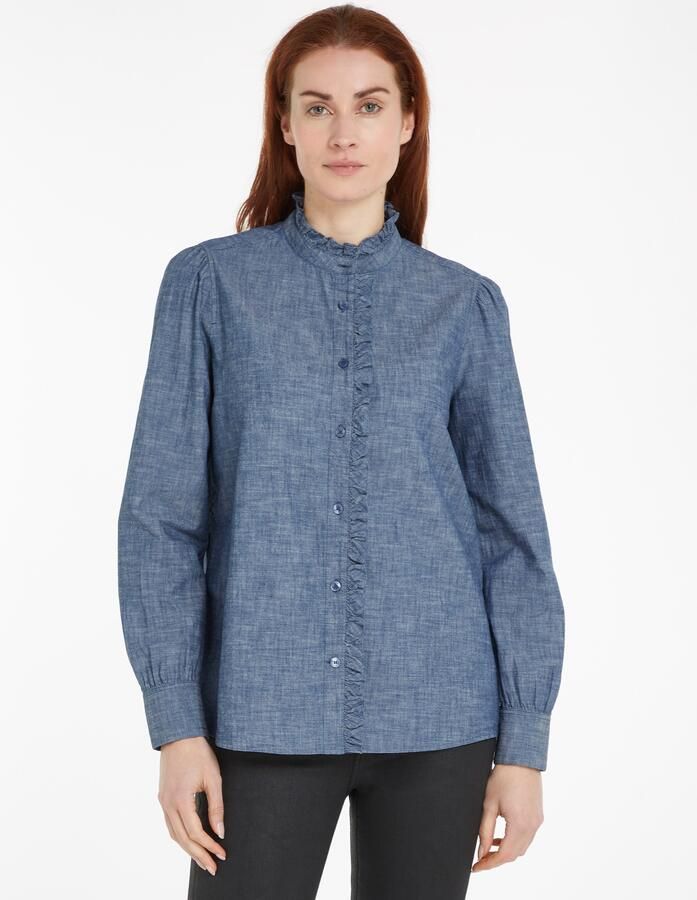 Tommy Hilfiger Shirtblouse CHAMBRAY RUFFLE RELAXED SHIRT met ruches chambray kwaliteit - Foto 9