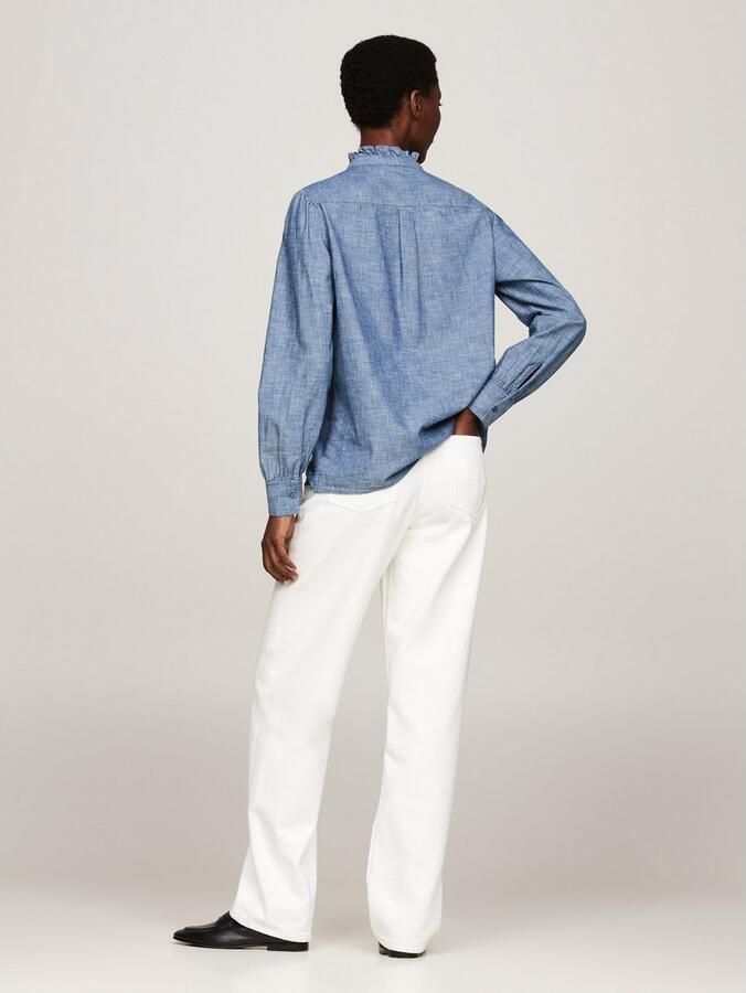 Tommy Hilfiger Shirtblouse CHAMBRAY RUFFLE RELAXED SHIRT met ruches chambray kwaliteit - Foto 6