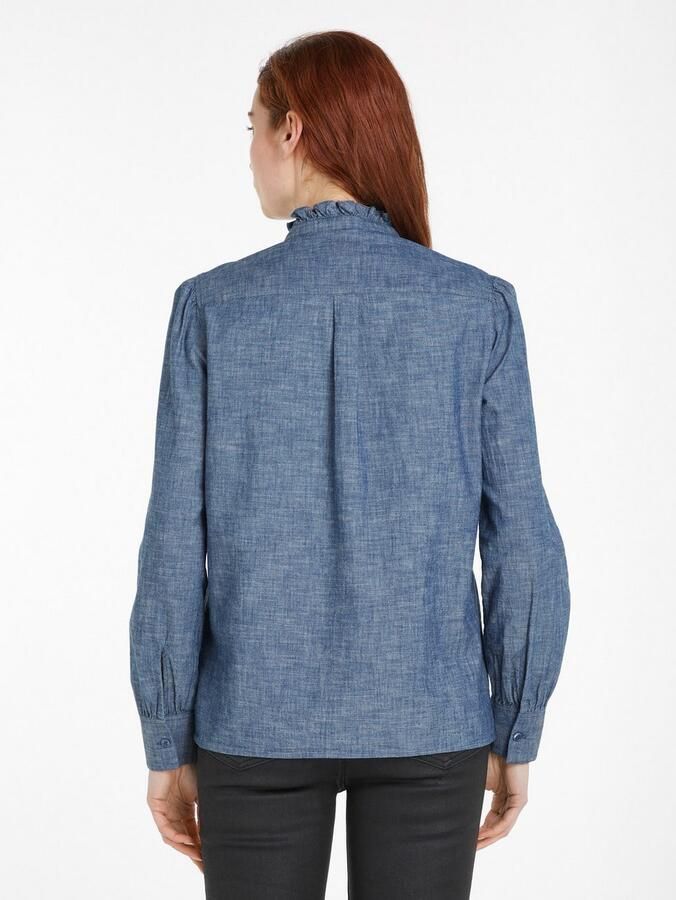 Tommy Hilfiger Shirtblouse CHAMBRAY RUFFLE RELAXED SHIRT met ruches chambray kwaliteit - Foto 7
