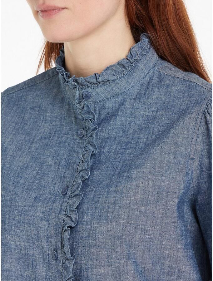 Tommy Hilfiger Shirtblouse CHAMBRAY RUFFLE RELAXED SHIRT met ruches chambray kwaliteit - Foto 3