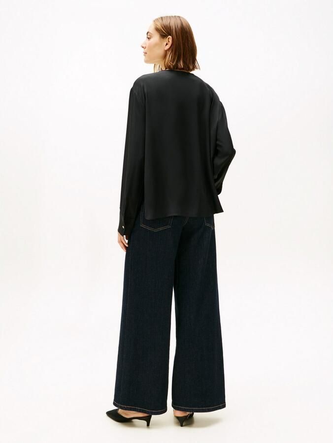 Tommy Hilfiger Relaxed fit blouse met lange mouwen van pure viscose - Foto 3