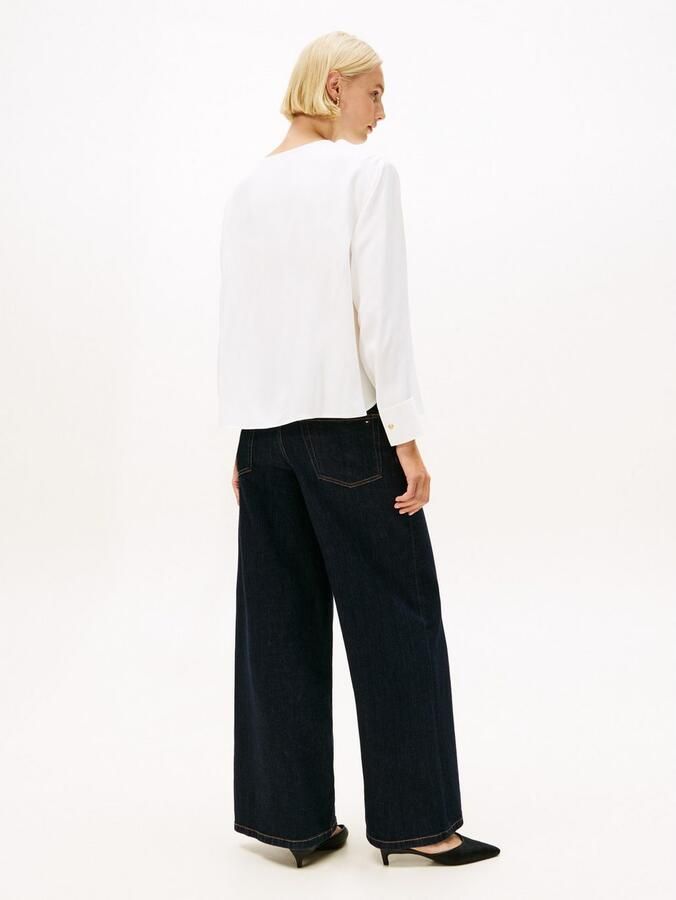 Tommy Hilfiger Relaxed fit blouse met lange mouwen van pure viscose - Foto 3