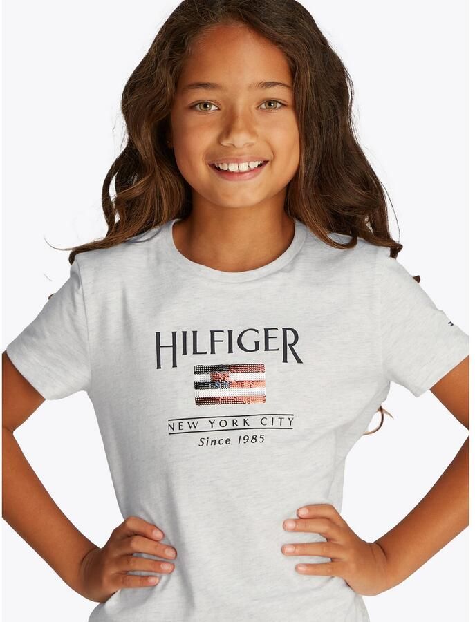 Tommy Hilfiger Shirtjurk HILFIGER SEQUINS FLAG TEE DRESS