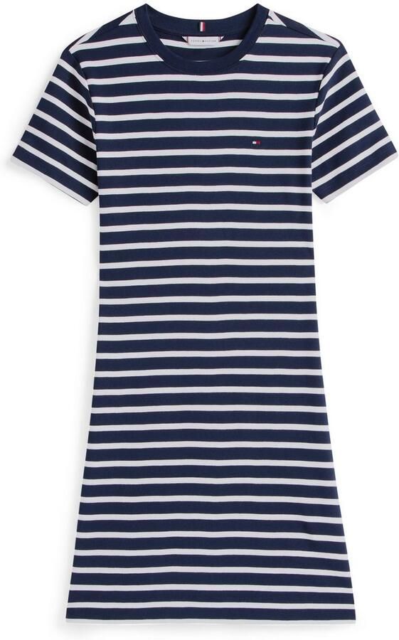 Tommy Hilfiger Shirtjurk NEW CODY STR SLIM SHORT DRS SS met allover streepdessin logo-vlag - Foto 3