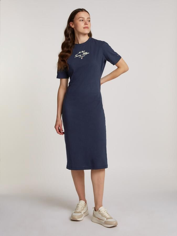 Tommy Hilfiger Shirtjurk REG SCRIPT TEE DRESS SS - Foto 4