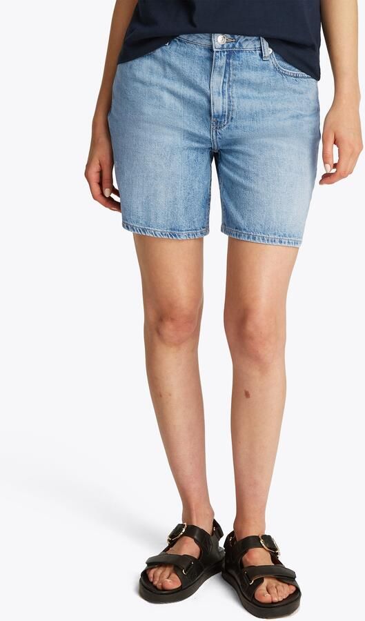 Tommy Hilfiger Short DNM STRAIGHT SHORT RW SIA met lichte wasbeurt logo-badge - Foto 6