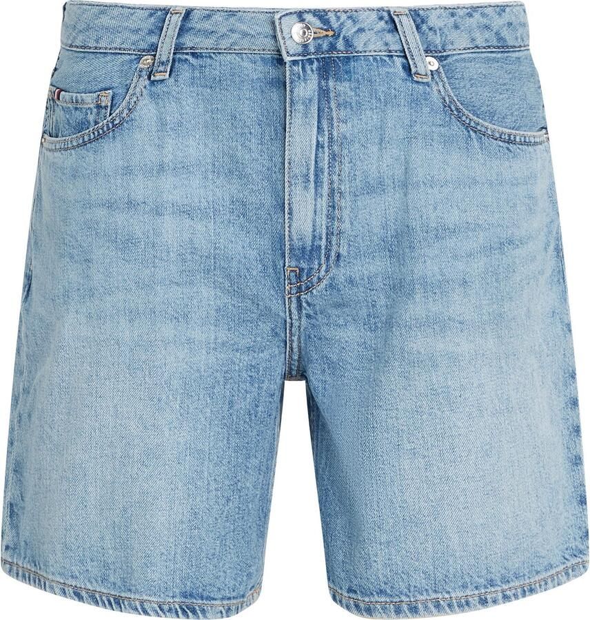 Tommy Hilfiger Short DNM STRAIGHT SHORT RW SIA met lichte wasbeurt logo-badge