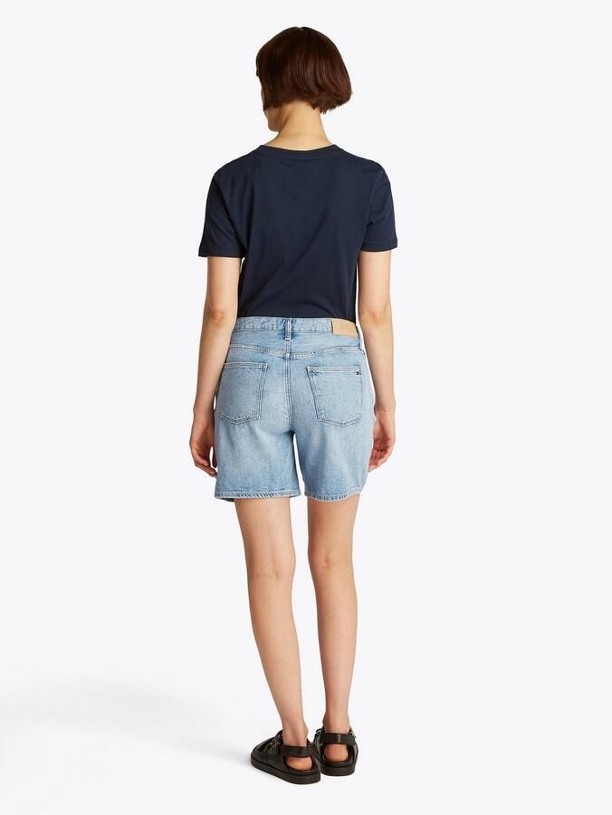 Tommy Hilfiger Short DNM STRAIGHT SHORT RW SIA met lichte wasbeurt logo-badge - Foto 5