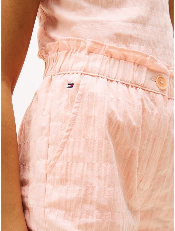 Tommy Hilfiger Short TEXTURED COTTON SHORT met volants met logo-borduursel met structuur