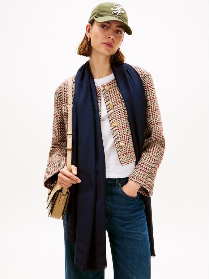 Tommy Hilfiger Sjaal TH Monogram met franjes en th-monogram - Foto 2