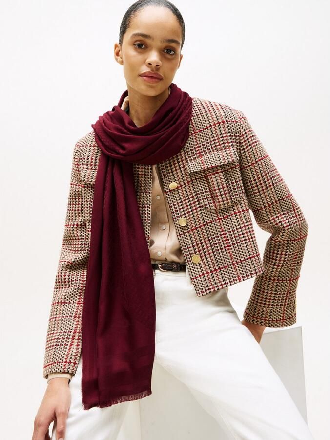 Tommy Hilfiger Sjaal TH Monogram met franjes en th-monogram - Foto 2