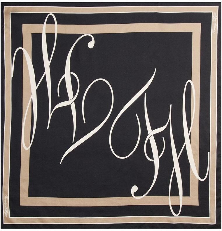 Tommy Hilfiger Sjaaltje TH HERITAGE SCRIPT SILK SCARF vierkantig van zuiver zijde met logo afmetingen 50 xs0 cm - Foto 3
