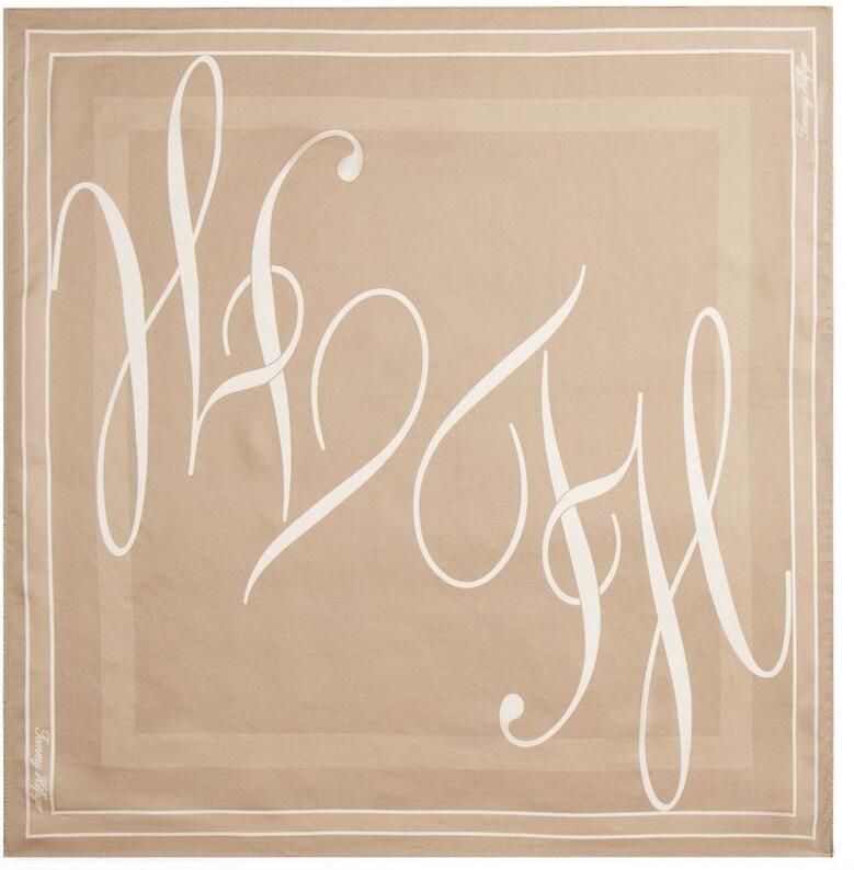 Tommy Hilfiger Sjaaltje TH HERITAGE SCRIPT SILK SCARF vierkantig van zuiver zijde met logo afmetingen 50 xs0 cm