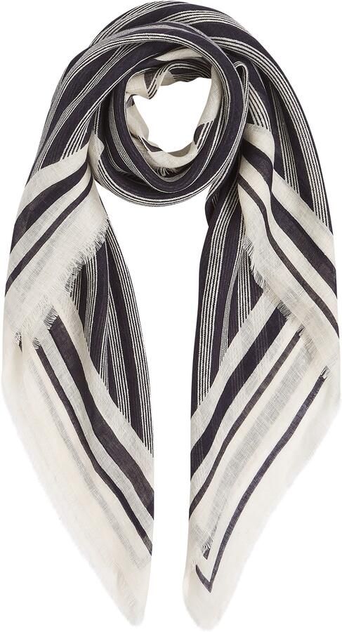 Tommy Hilfiger Sjaaltje TH PREMIUM BEACH SQUARE Gemaakt van puur linnen met streepdesign - Foto 3