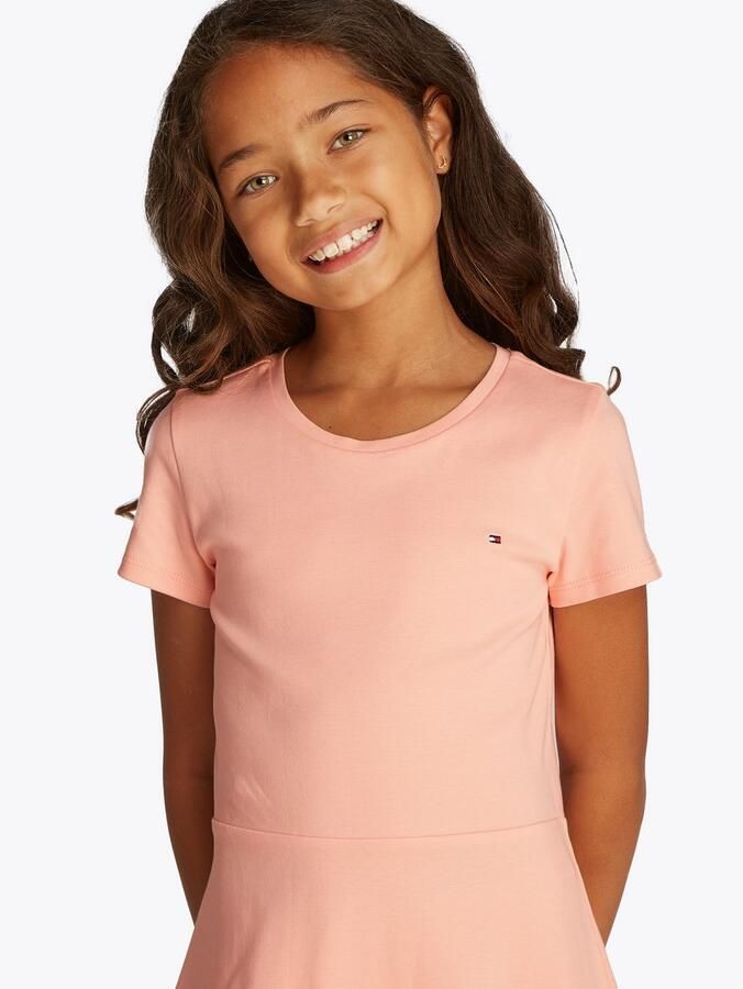 Tommy Hilfiger Skaterjurk ESSENTIAL SKATER DRESS SS met zwijgende rok met logo-borduursel - Foto 2