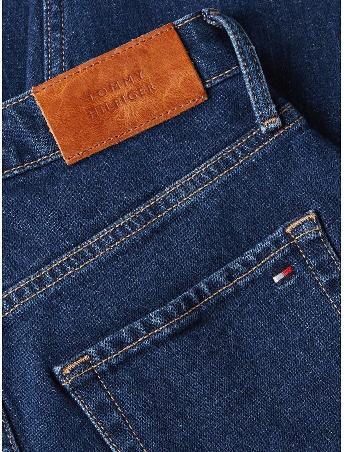 Tommy Hilfiger Slim fit jeans Slim Cigarette High Waist met logo-badge in blauwe wassing