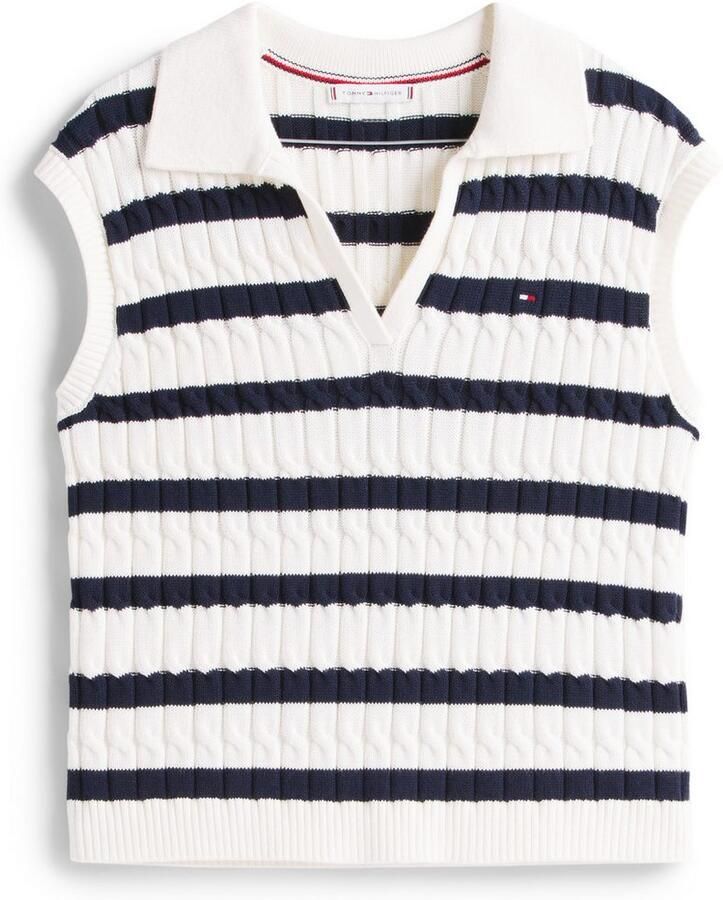 Tommy Hilfiger Slip-over CO CABLE MID GG OPEN POLO VEST