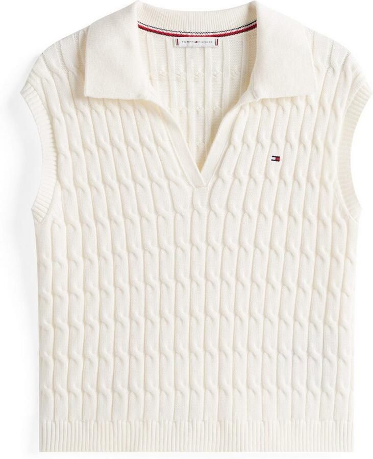 Tommy Hilfiger Slip-over CO CABLE MID GG OPEN POLO VEST