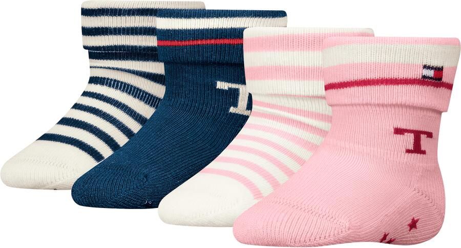 Tommy Hilfiger Sokken TH BABY SOCK 4P FOLD OVER STRIPE ECOM (Set van 4) - Foto 2